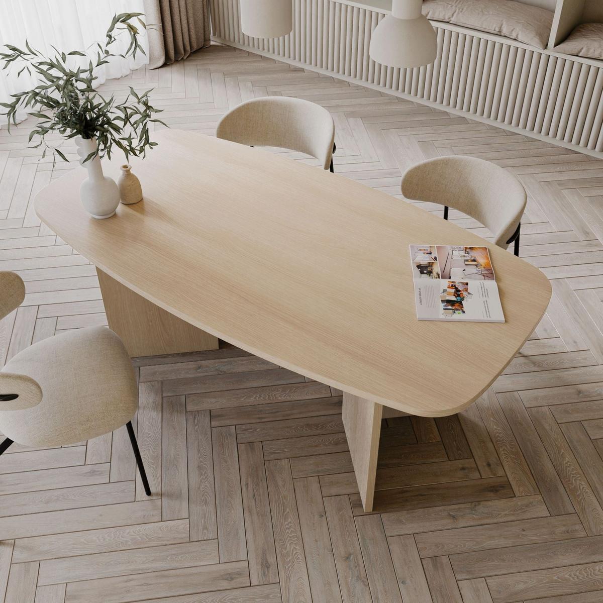 ESSTISCH PIANO Holzoptik Eiche Lindberg 190x100 cm - Beige, Holzwerkstoff (100/190/74.5cm) - Selsey