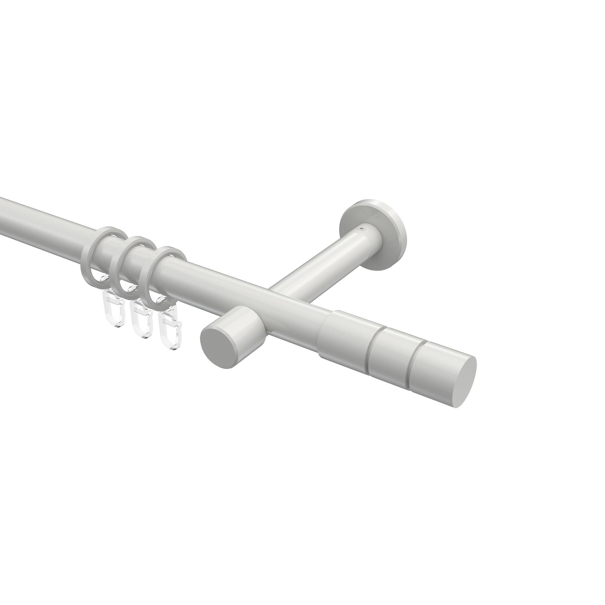 GARDINENSTANGE Prestige Elanto 120 cm, 1-läufig, 20 mm Ø Weiß - Weiß, Metall (120cm) - INTERDECO
