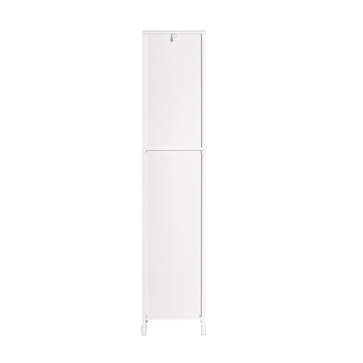 HOCHSCHRANK mit 3 offenen Fächern und 2 Körben Weiß 30x30x144cm - Weiß, Holzwerkstoff (30/145/30cm) - SoBuy