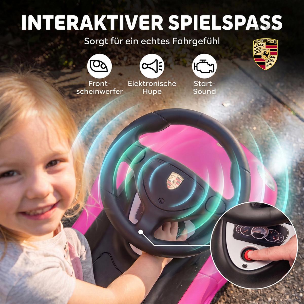 KINDER-RUTSCHAUTO Kunststoff Rosa - Rosa, Kunststoff (63/28.5/38cm) - AIYAPLAY