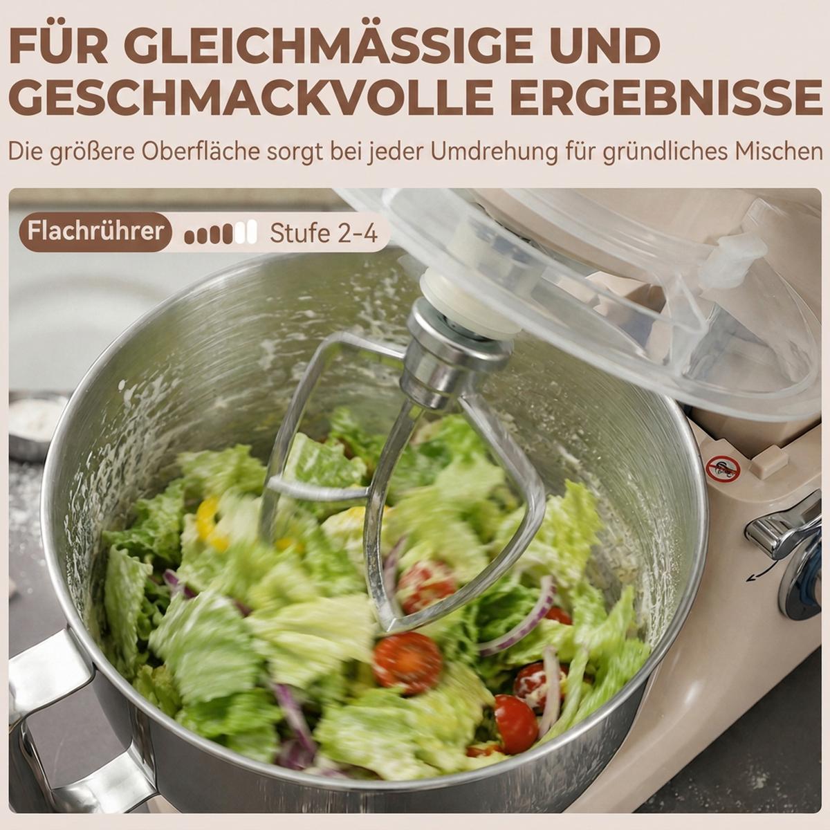 KÜCHENMASCHINE Edelstahl Kunststoff Beige - Beige, Kunststoff (22/29/35cm) - HOMCOM
