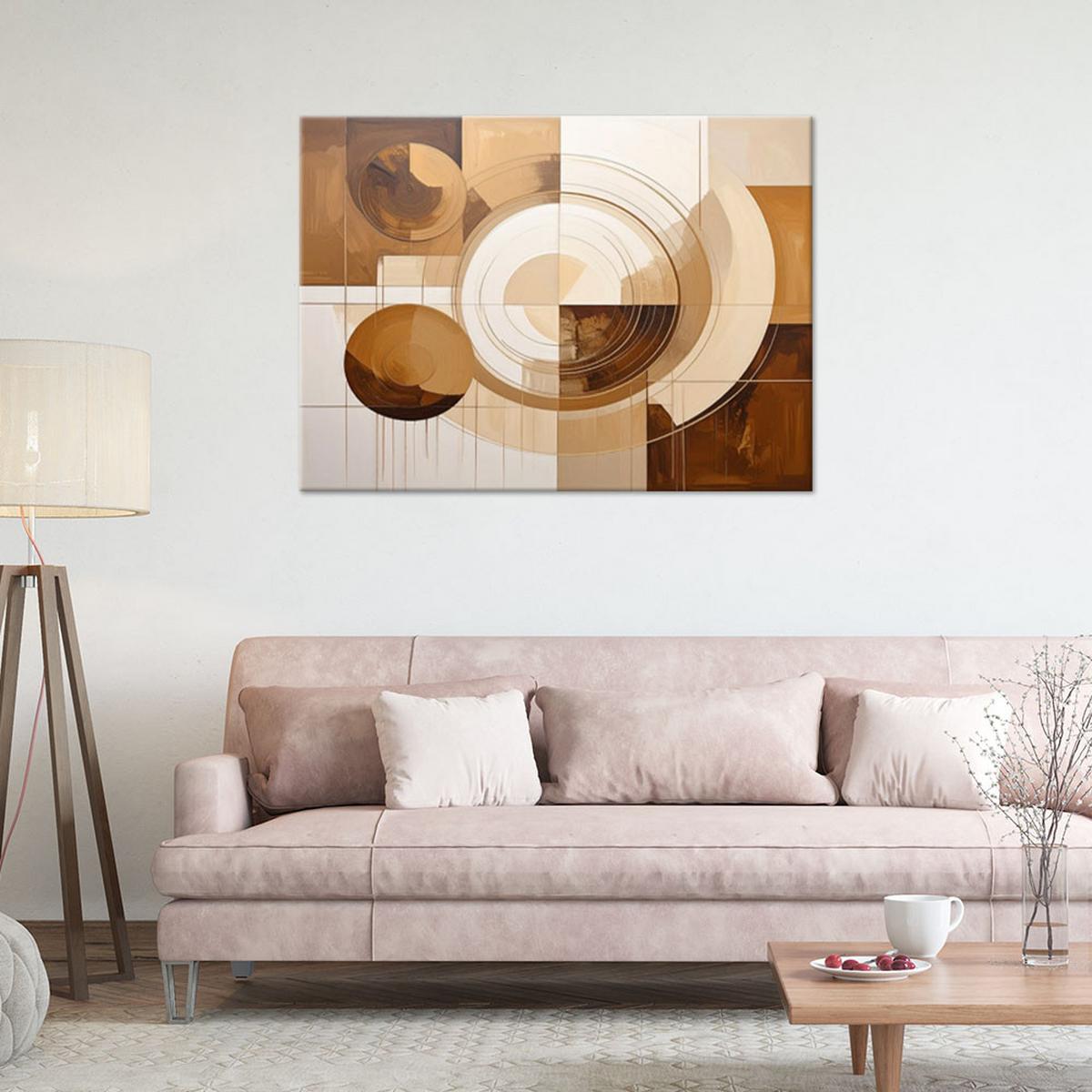 LEINWANDBILD 3D und geometrisch 100x70cm - Beige, Textil (100/70cm) - Feeby
