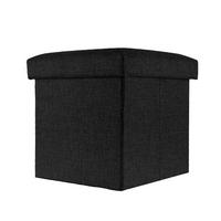 SITZHOCKER Faltbar 30/30/30 cm (Schwarz) - Schwarz, Textil (30/30/30cm) - Intirilife