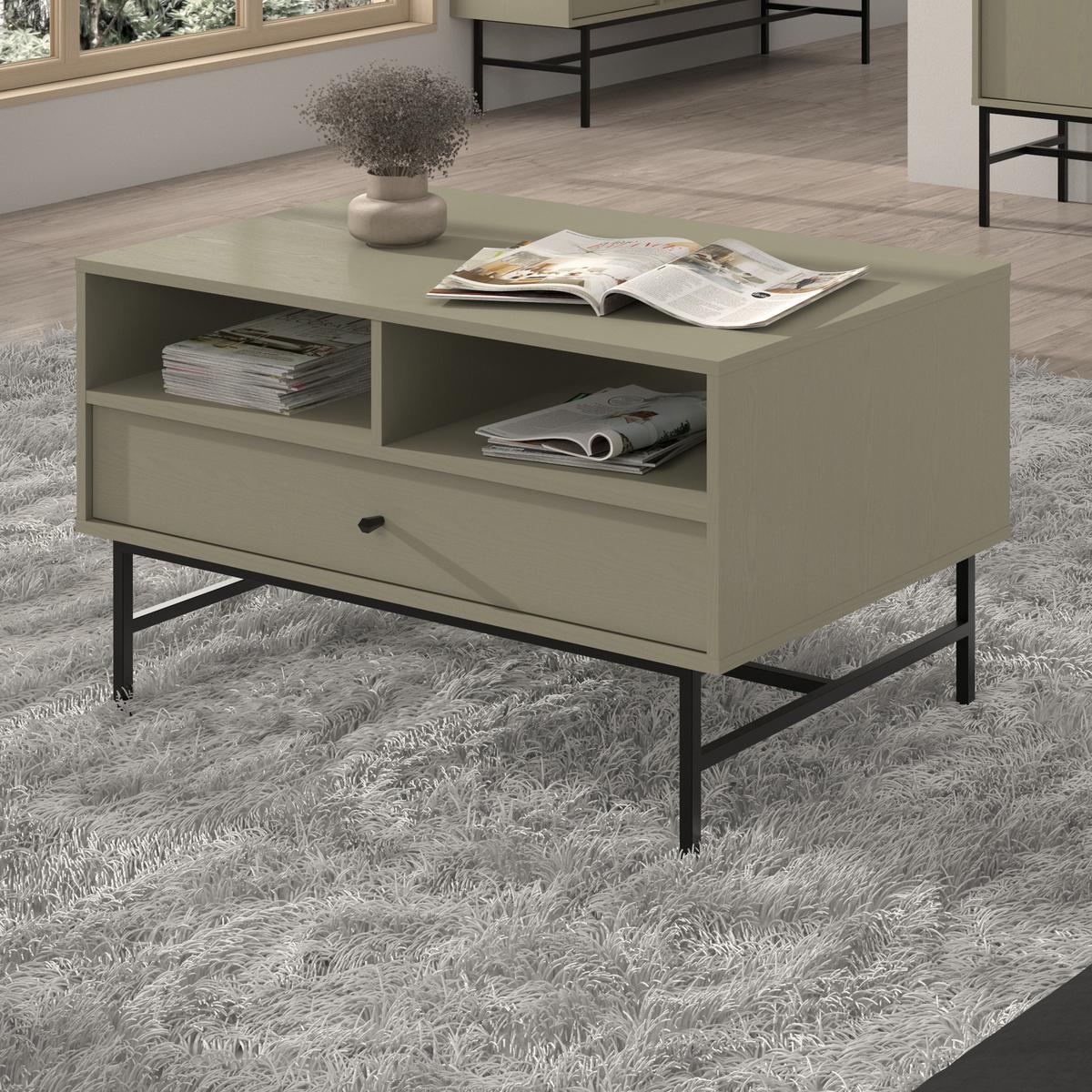 COUCHTISCH TORINO 100,2/62,5/65 cm Hellgrün - Hellgrün, Holzwerkstoff (65/100.2/62.5cm) - MASSENO