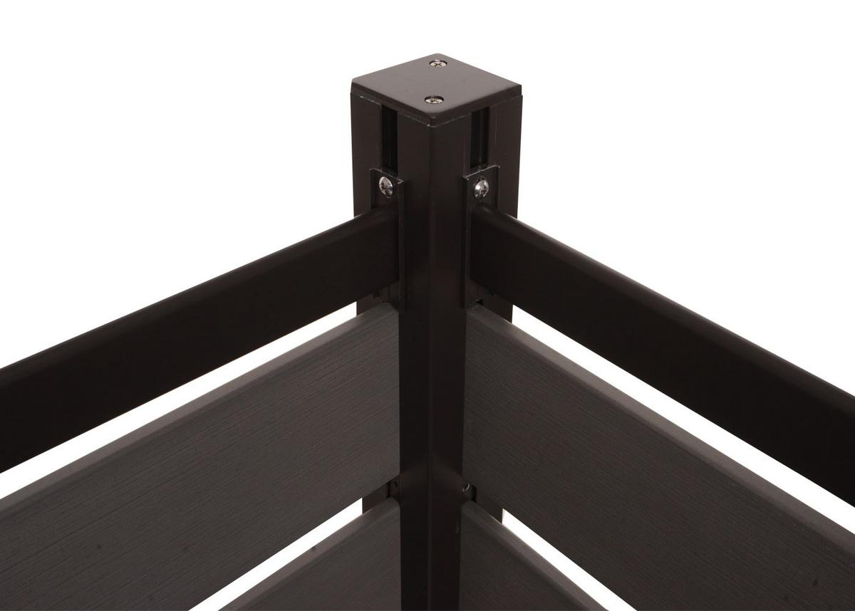 ALU MÜLLTONNEN-ZAUN Grau - Grau, Metall (100/130/6cm) - MCW
