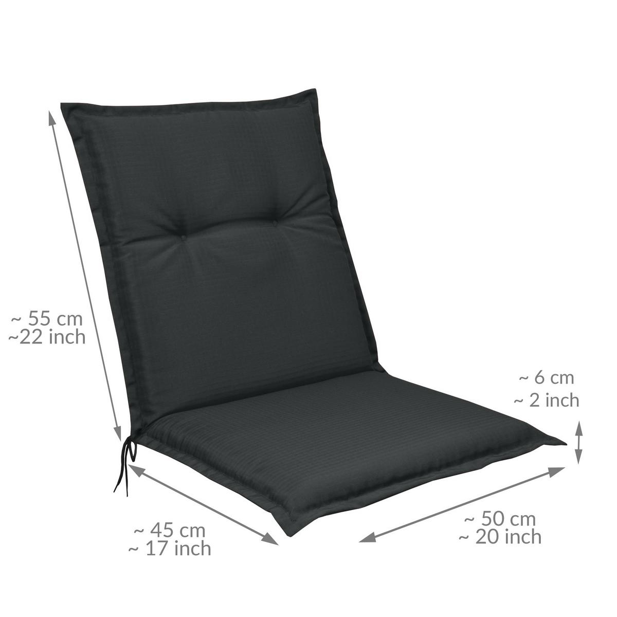 NIEDERLEHNERAUFLAGE Flair NL 100/50/8cm Graphitgrau - Graphitfarben, Textil (50/6/100cm) - Beautissu 