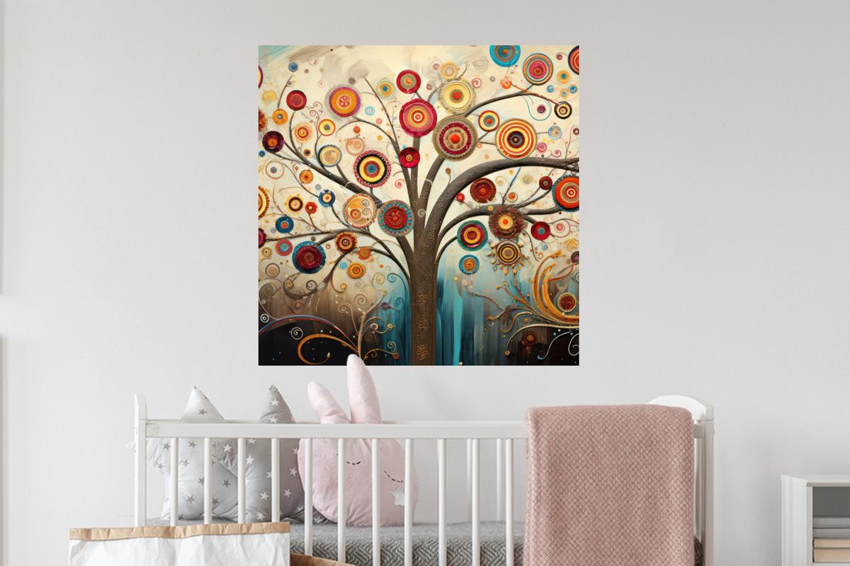 WANDTATTOO Baum - Baum des Lebens - Farbe Wanddeko 50x50 cm - Braun, Kunststoff (50/50/0.1cm) - MuchoWow