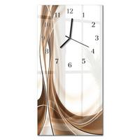 WANDUHR aus Glas 30x60 cm - Muster - Beige, Glas (30/60/0.4cm) - TULUP