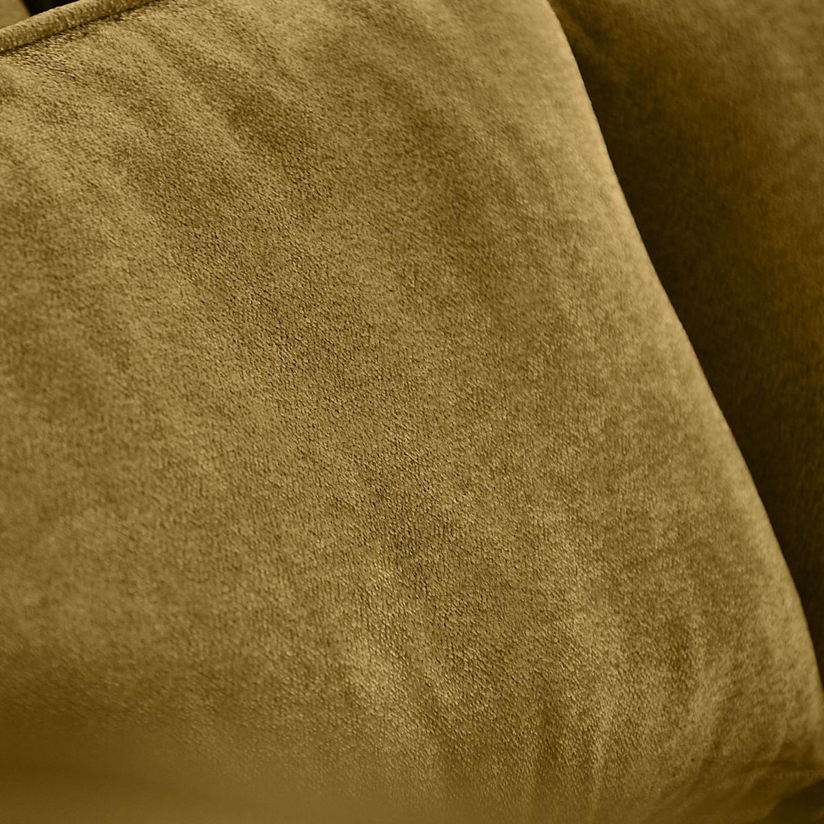 ECKSOFA Pablo ohne Schlaffunktion, mit abgerundeter Ottomane, links, Gelb, Velourstoff - Gelb, Textil (319/196cm) - Beautysofa