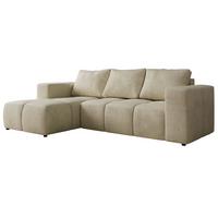ECKSOFA MONIVA Beige Velvet - Links - Beige/Schwarz, Kunststoff/Textil (164/266cm) - MKS