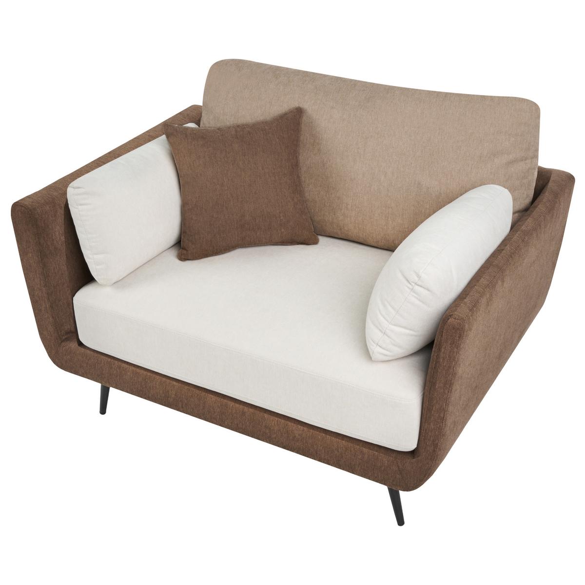 SESSEL Stoff Braun Bolga - Hellbraun, Textil (119/89/83cm) - Beliani