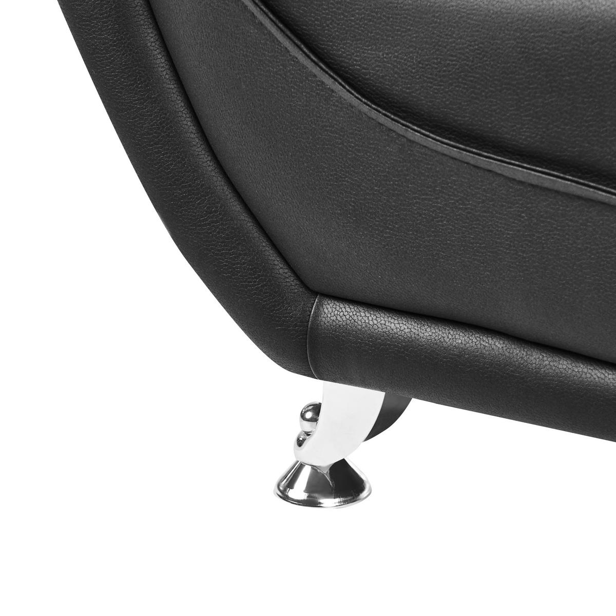 SESSEL Kunstleder Schwarz Leira - Schwarz, Kunststoff (111/86/78cm) - Beliani