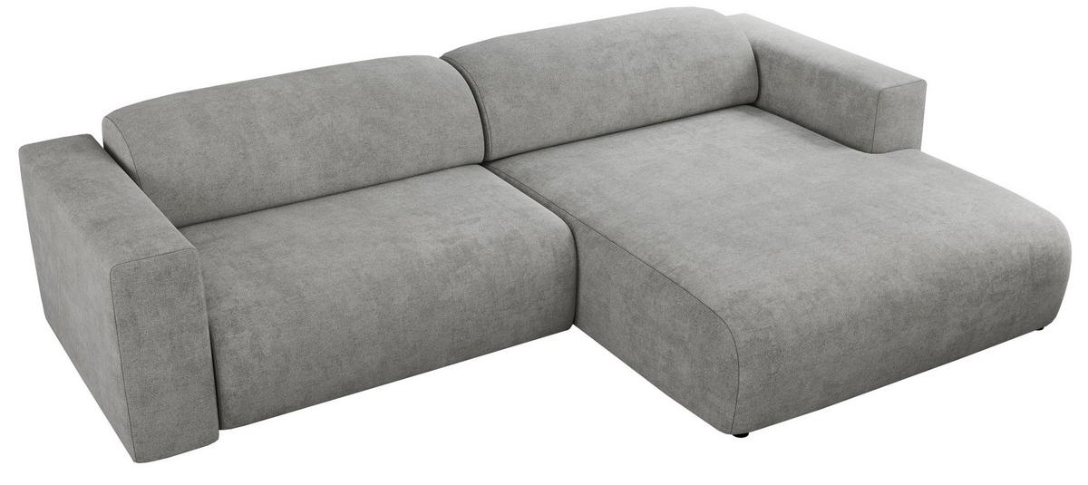 OFERTA WYCOFANA ECKSOFA PASADENA Hellgrau Struktur Rechts Seite - Hellgrau/Schwarz, Kunststoff/Textil (288/180cm) - MKS