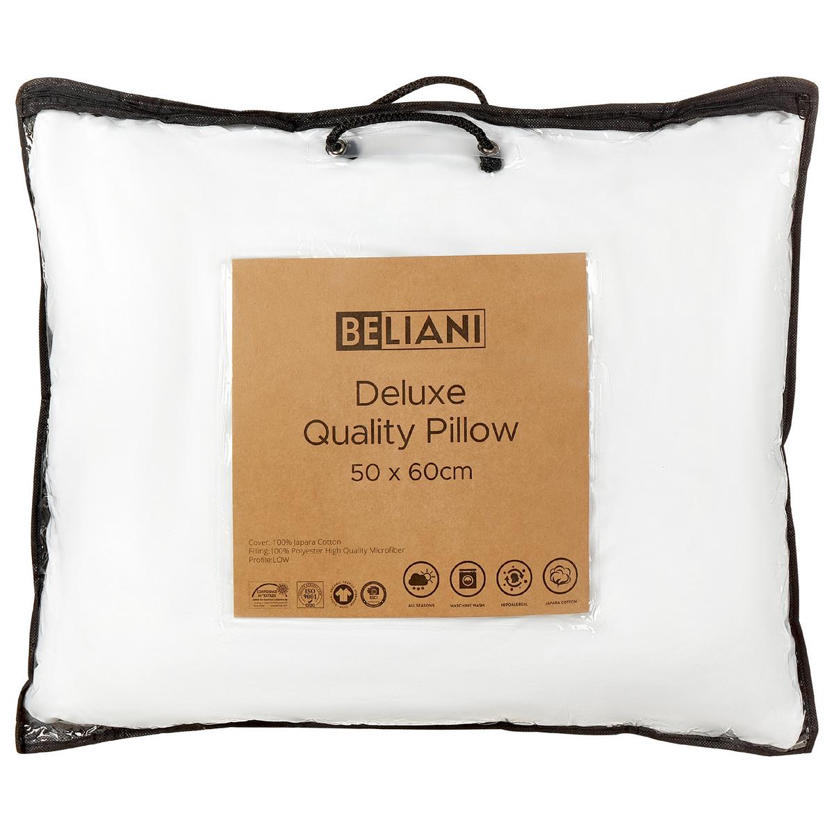 KISSEN 2er-Set Weiß 50/60 cm Pelister - Weiß, Naturmaterialien (60/50cm) - Beliani