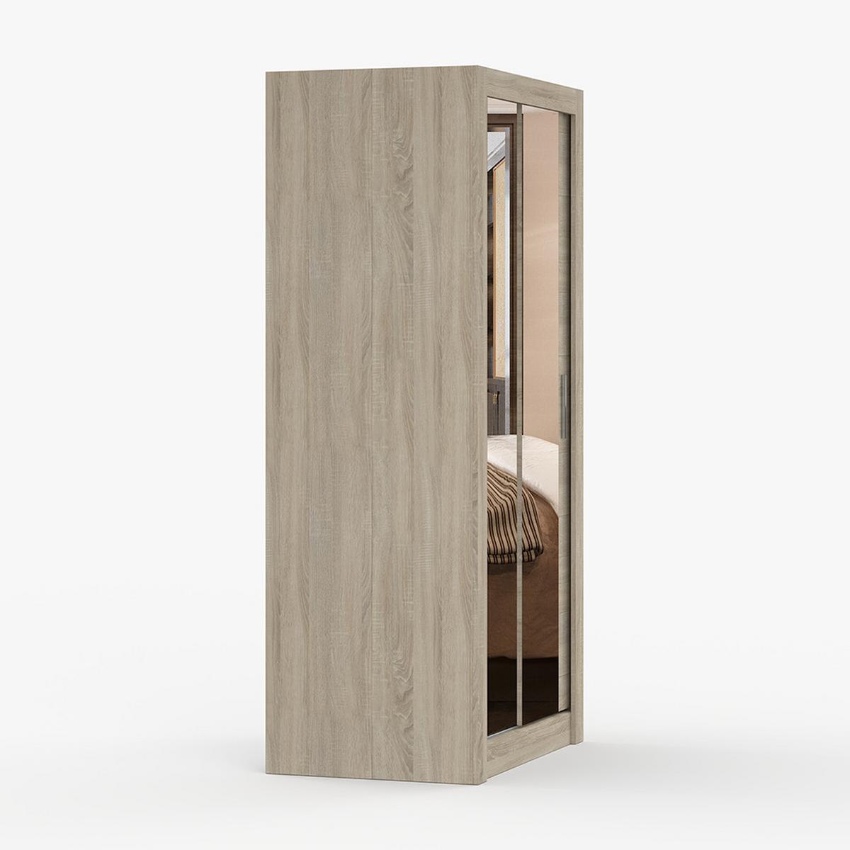 KLEIDERSCHRANK Milan 100 cm, 100/200/64, 2-türig, Sonoma-Eiche - Sonoma Eiche, Holzwerkstoff (100/200/64cm) - imoebel24