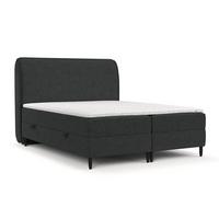 BOXBETT Lunaro 120/200 cm Anthrazit im Bubble Stoff - Anthrazit/Schwarz, Holz/Holzwerkstoff (120/200cm) - AltaBeds