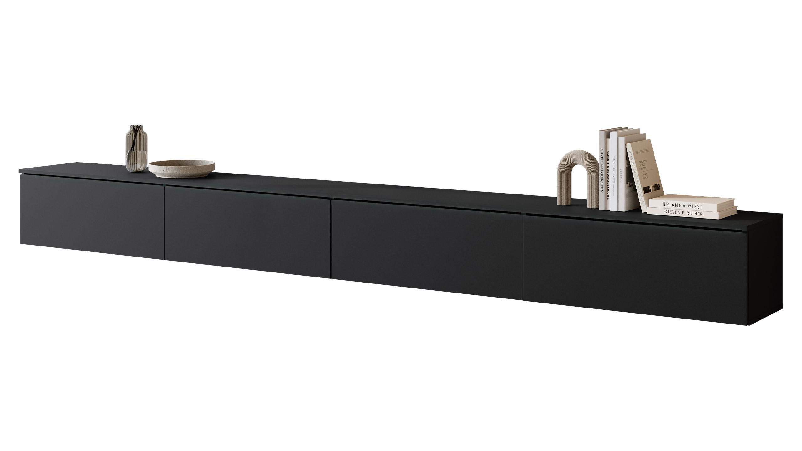 TV-LOWBOARD D300 mit weißer LED Beleuchtung - Silberfarben/Graphitfarben, Holzwerkstoff/Kunststoff (300/30/33cm) - MIRJAN24