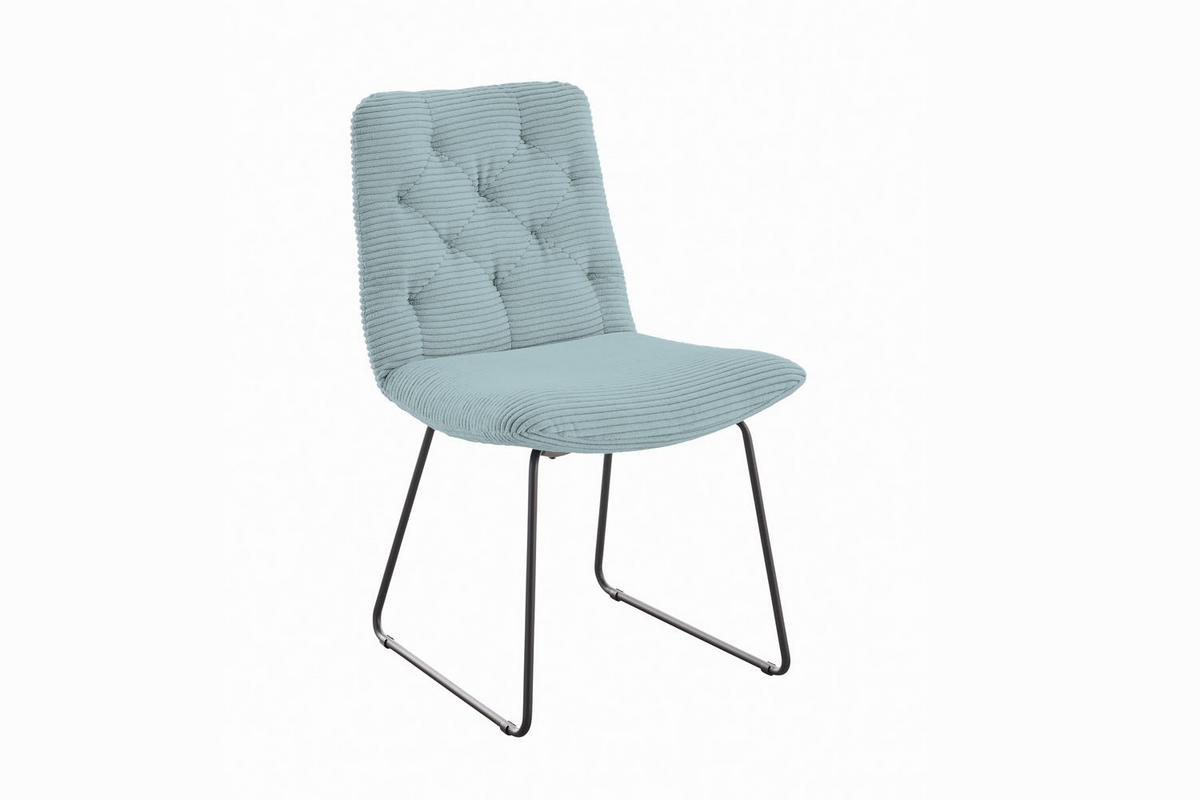 ESSZIMMERSTUHL NEW CHARME Hellblau Cord (1er-Set) - Hellblau, Textil (52/87/66cm) - KAWOLA