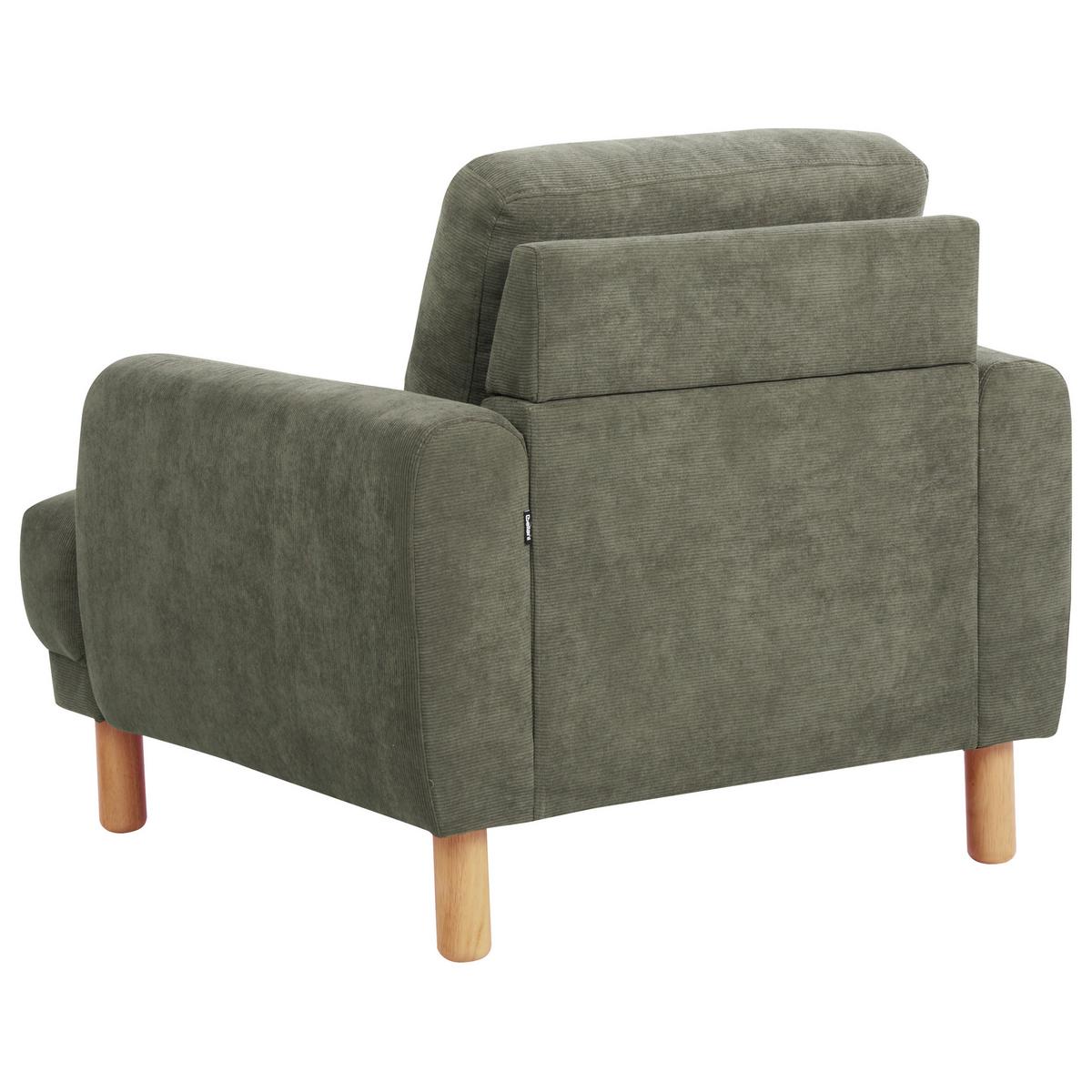 SESSEL Dunkelgrün Tuve - Hellbraun/Grün, Textil (88/85/90cm) - Beliani