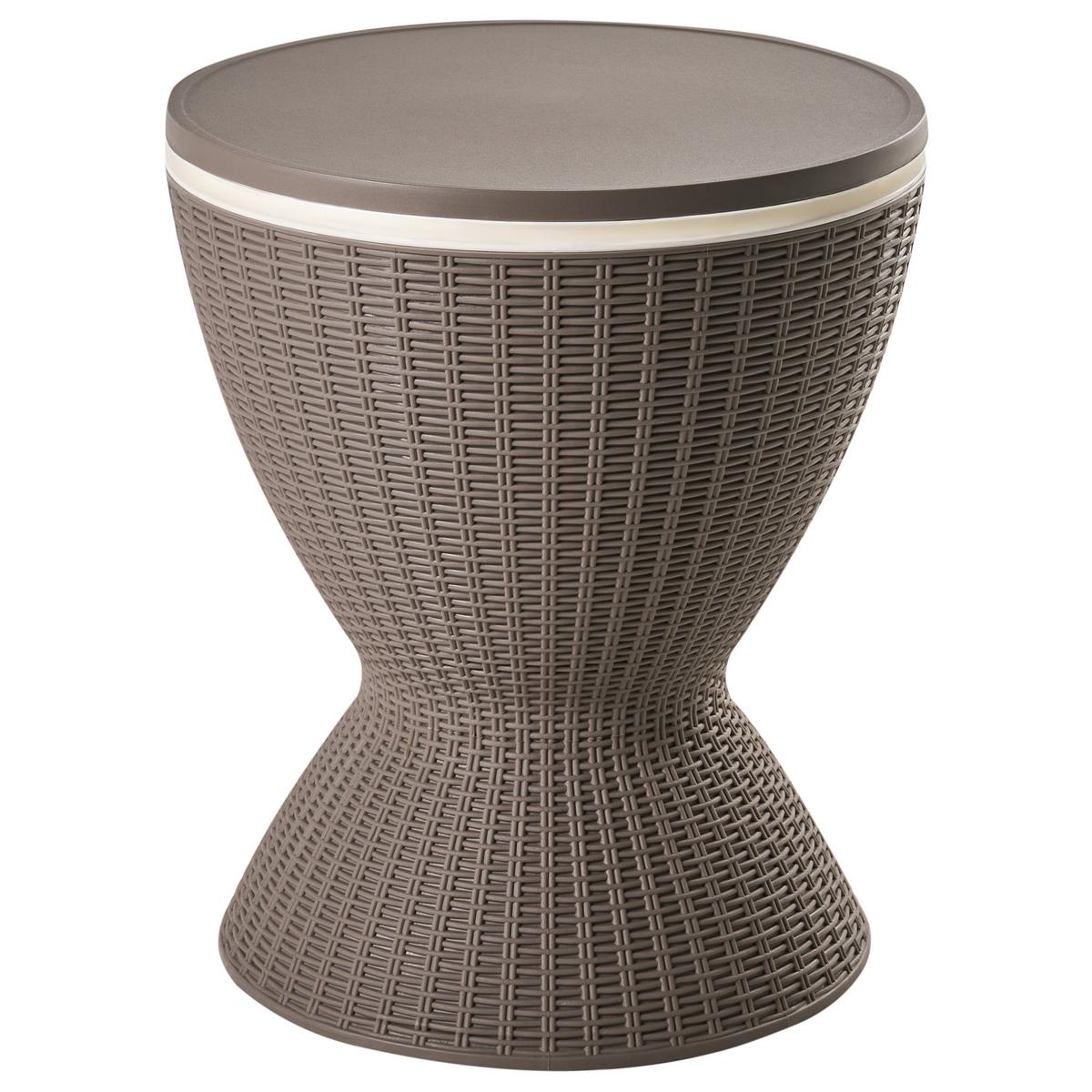 KÜHLBAR 49/49 cm Holzoptik Braun Aisa - Braun, Kunststoff (49/49/58cm) - Beliani