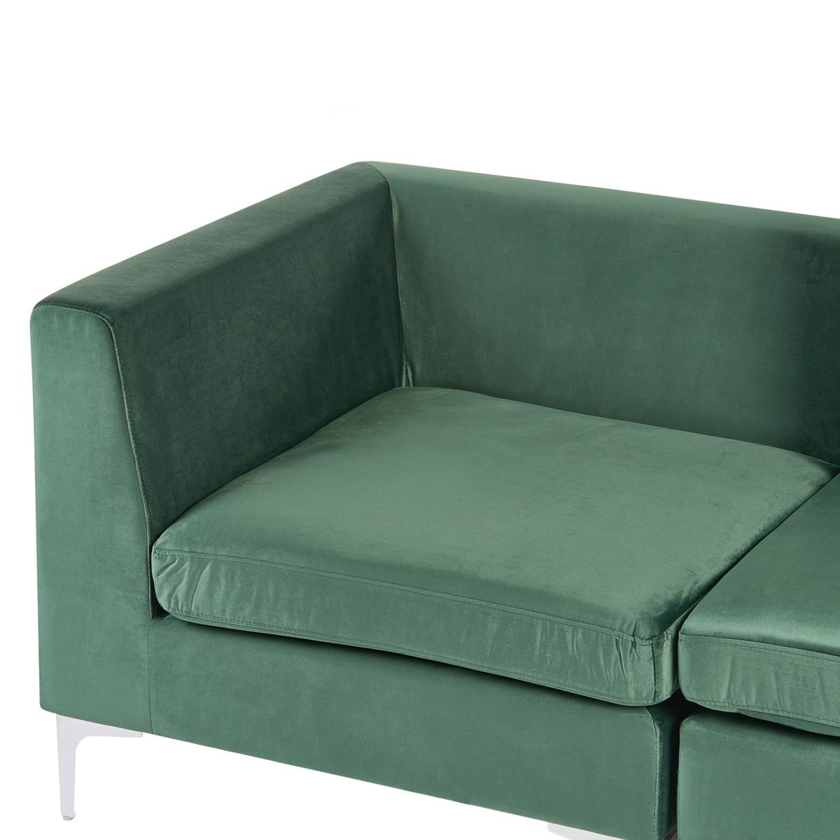MODULSOFA 2-Sitzer Grün Samtstoff Evja - Grün, Textil (170/84/85cm) - Beliani