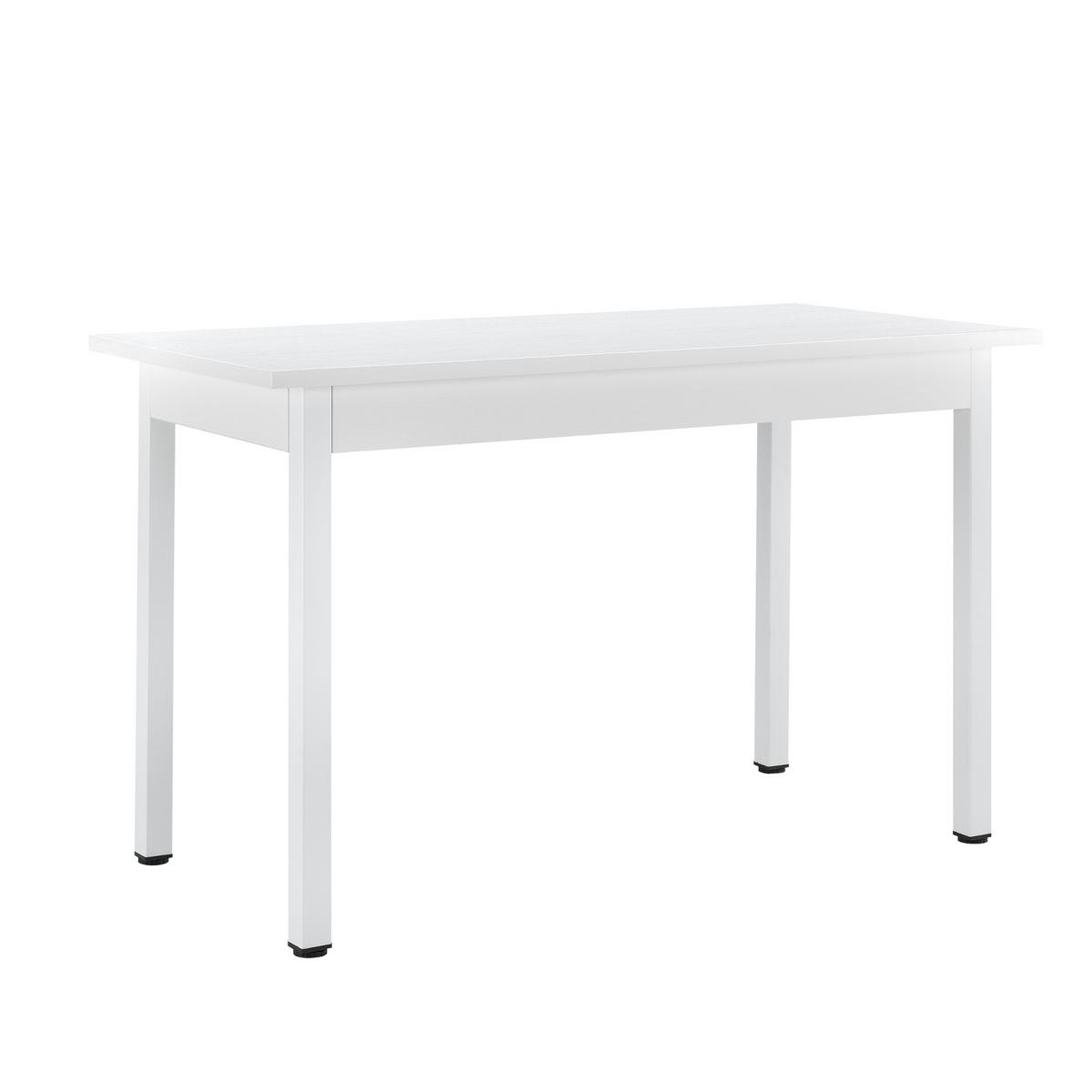 TISCHGRUPPE Jørpeland - Weiß, Holzwerkstoff/Textil (120/75/60cm) - [en.casa]