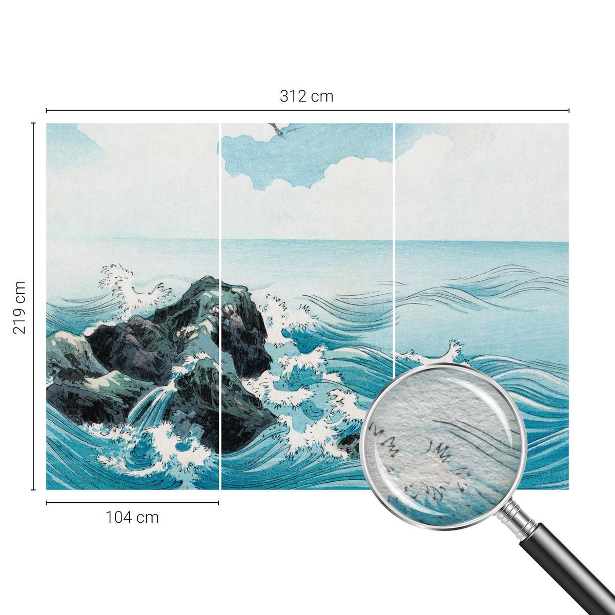 FOTOTAPETE 312x219 cm - Meeresszene - Blau, Textil (312/219cm) - Wallfluent