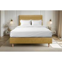 KOPFTEIL Modell Linien – Gelber Stoff 135 cm - Beige/Gelb, Karton/Holz (135/120/10cm) - Sommeil de Plomb