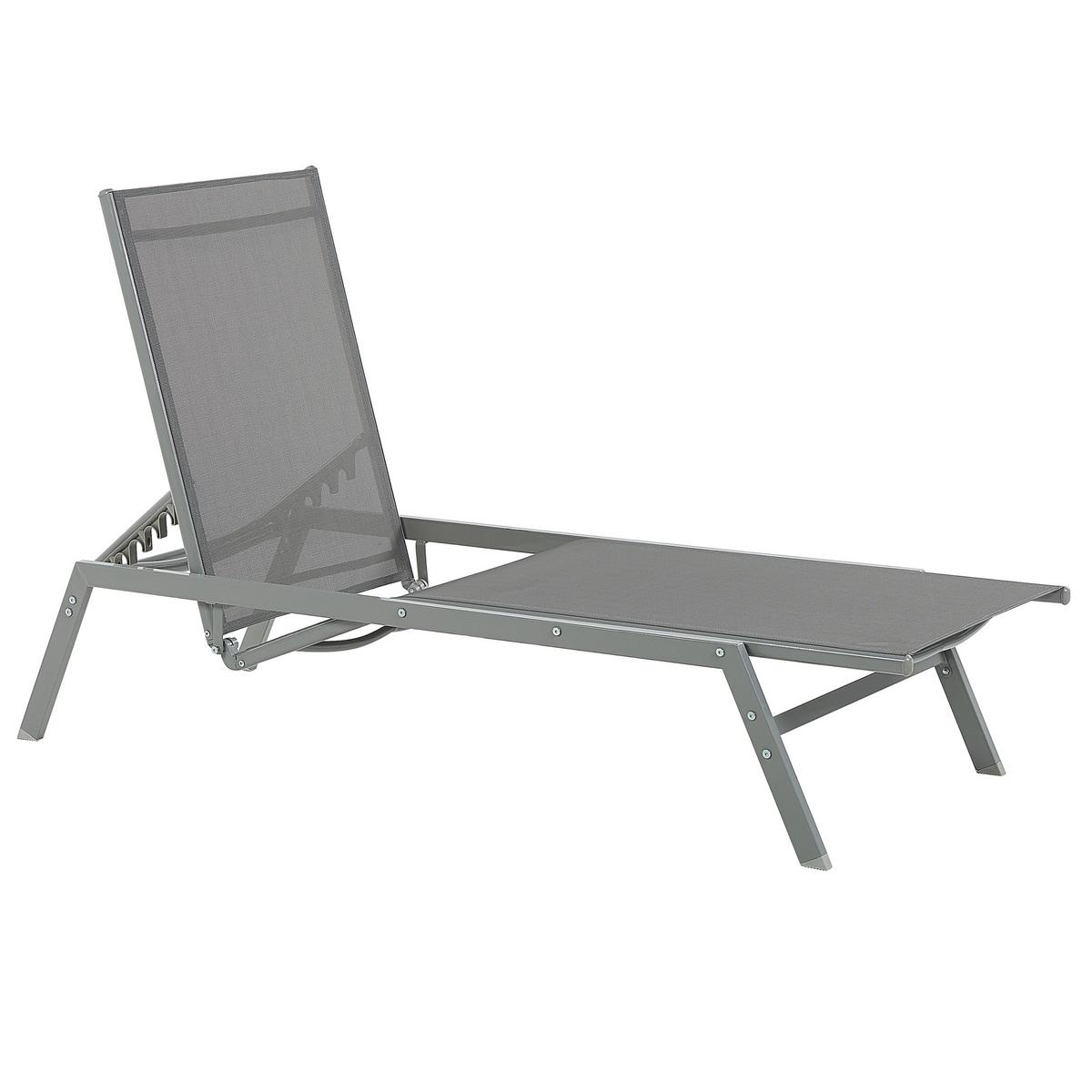 GARTENLIEGE grau Vernazza - Grau, Metall (63/94/191cm) - Beliani