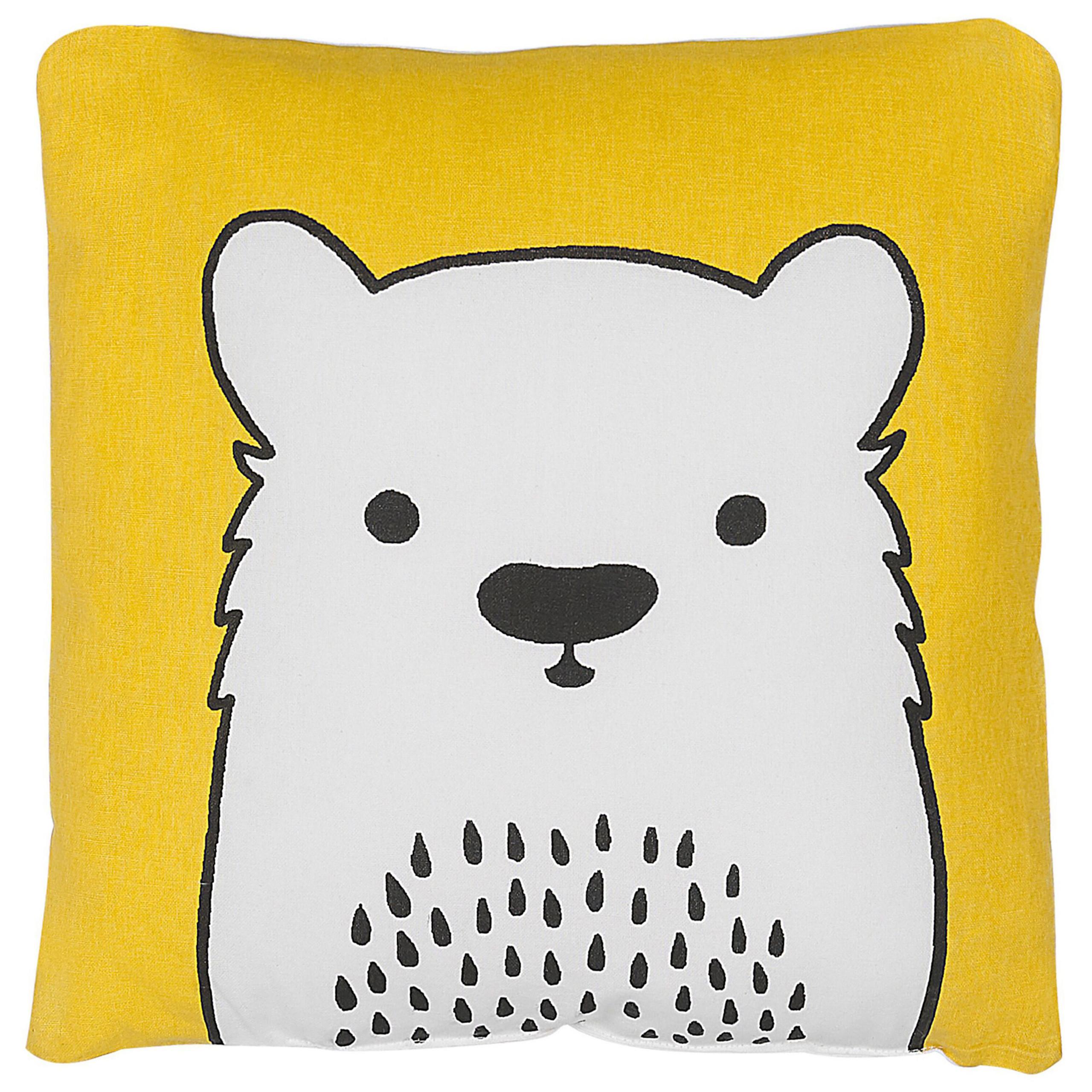 DEKOKISSEN Gelb 45/45 cm Waranasi - Gelb, Naturmaterialien/Textil (45/45cm) - Beliani