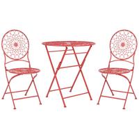 BALKONSET 2-Sitzer Metall rot Scario - Rot, Metall - Beliani