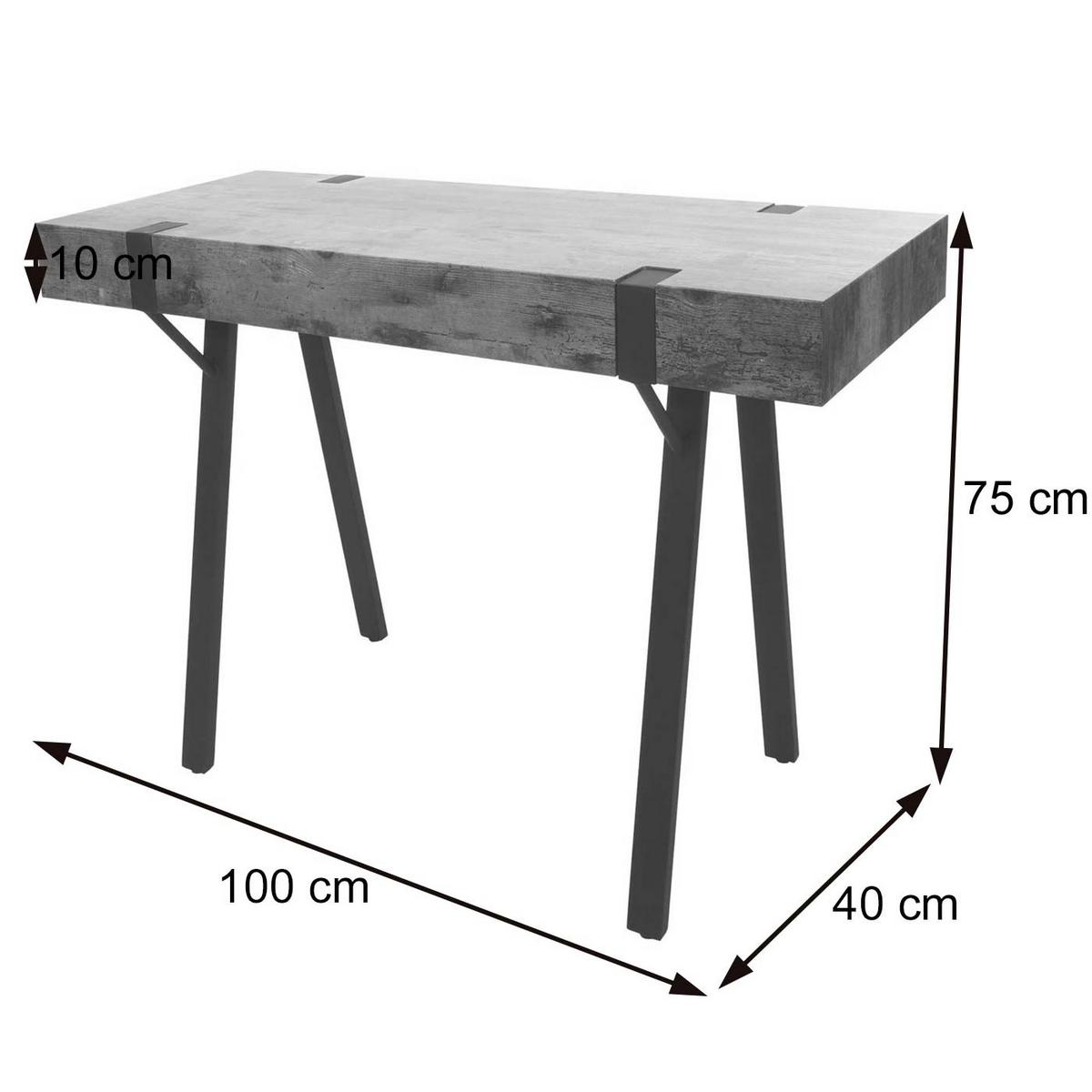 KONSOLENTISCH eckig Grau - Grau, Holz (40/100/75cm) - MCW