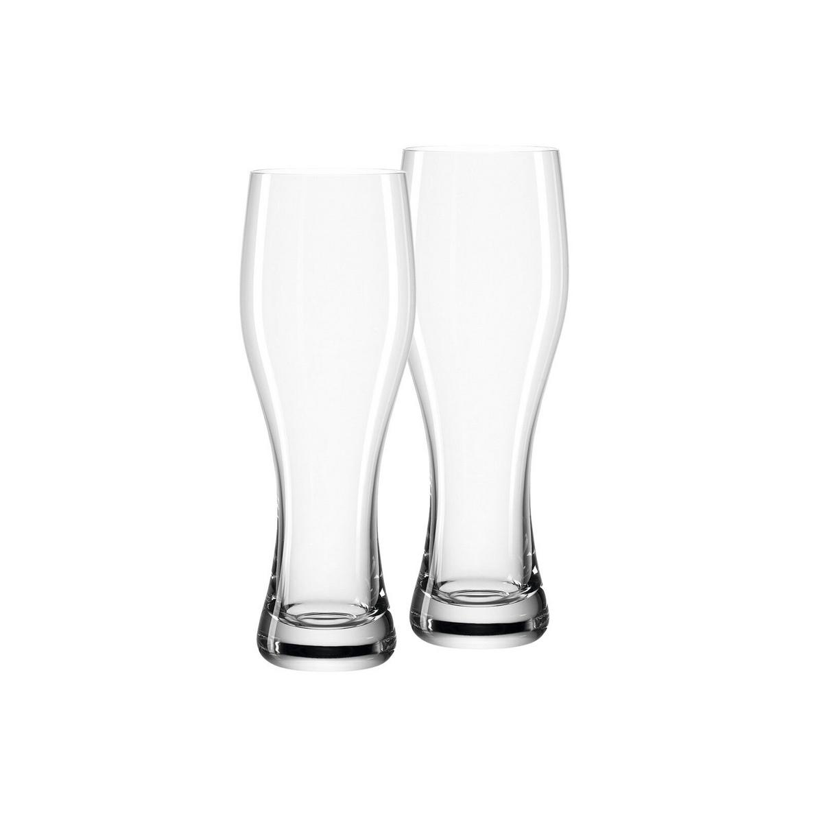 WEIZENBIERGLÄSER Taverna transparent 330 ml 2er Set - Transparent, Glas (0.33L) - Leonardo Living