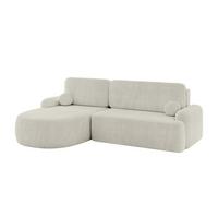 ECKSOFA mit Schlaffunktion und Bettkasten LIRA-L - 264x172x89 Hellgrau - Creme, Holzwerkstoff/Textil (264/172cm) - ALTDECOR