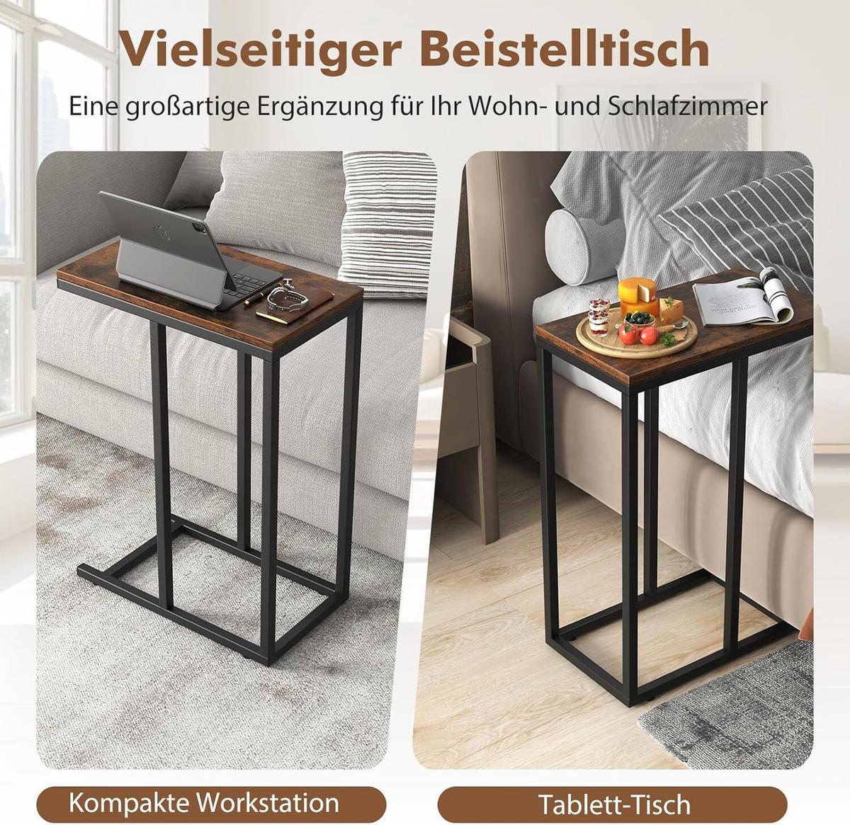 BEISTELLTISCH 64cm Braun - Braun, Holz (25/45/64cm) - COSTWAY