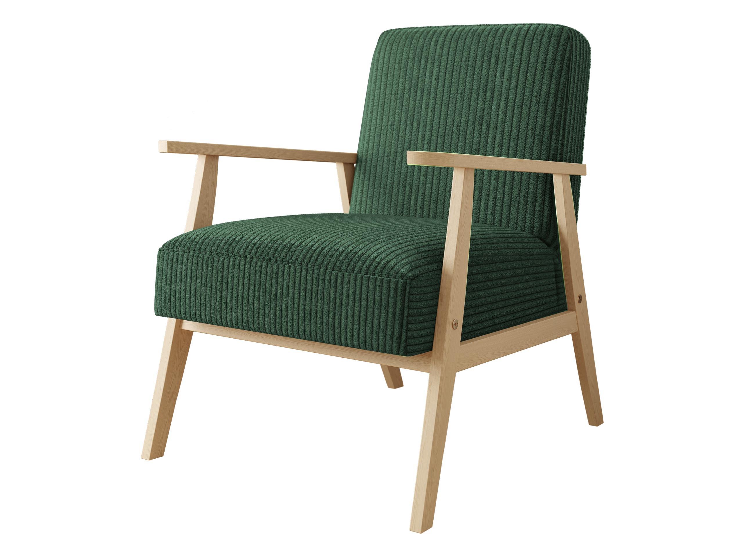SESSEL Retro Cord - Naturfarben/Grün, Holz/Textil (59/76/67cm) - MIRJAN24