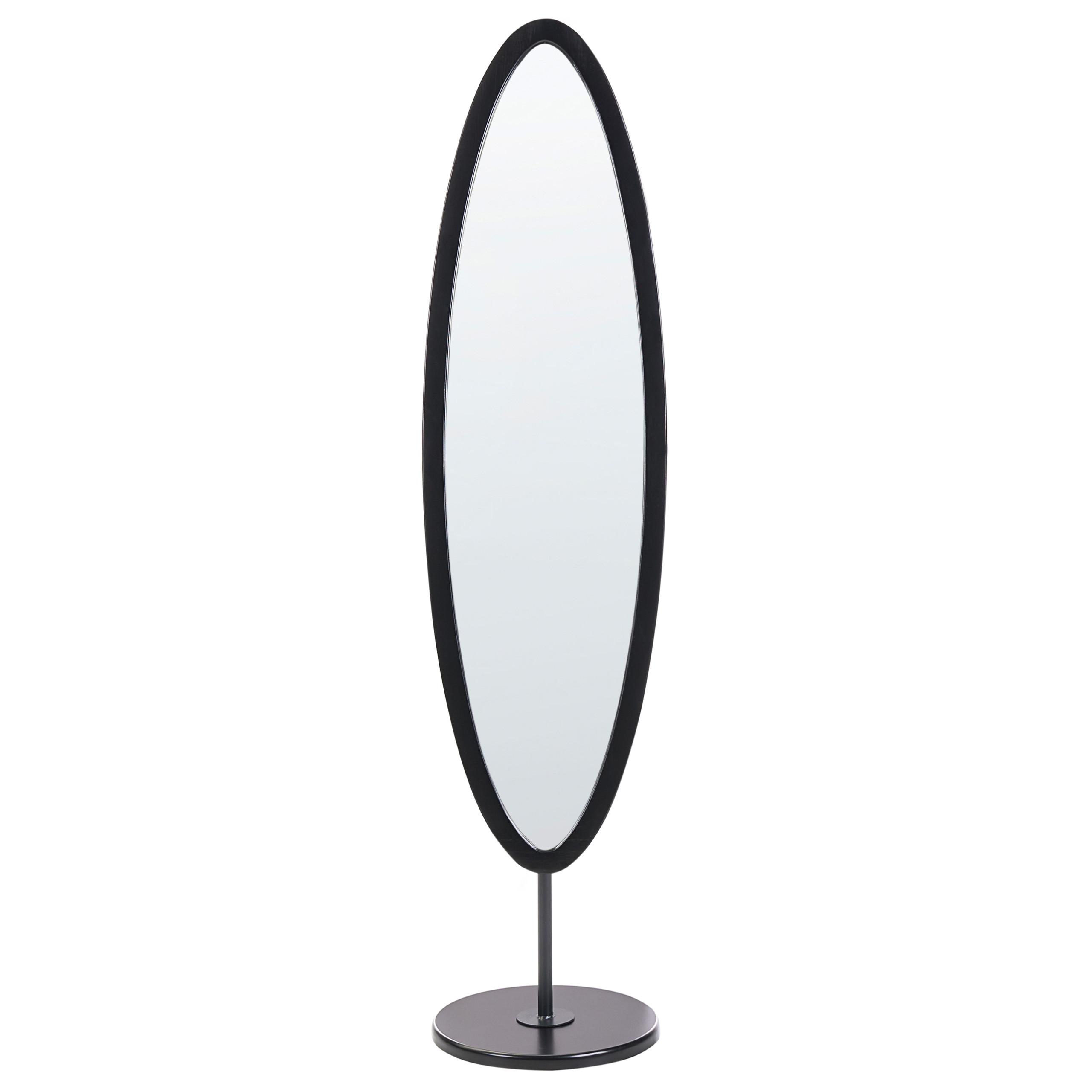 STANDSPIEGEL 167 cm Schwarz Louvigny - Schwarz, Holzwerkstoff (40/167/38cm) - Beliani