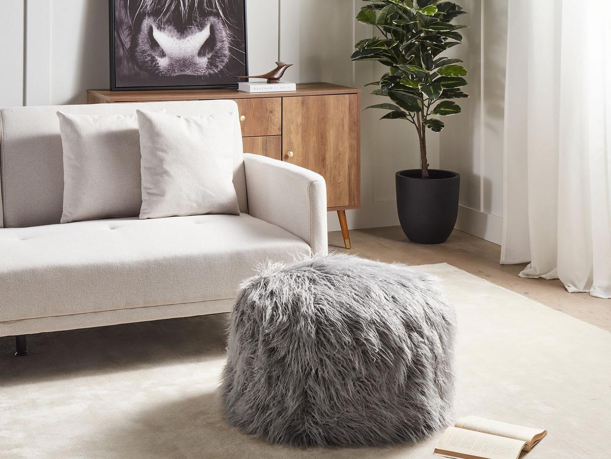 POUF Grau Tukki - Grau, Kunststoff (50/30/50cm) - Beliani