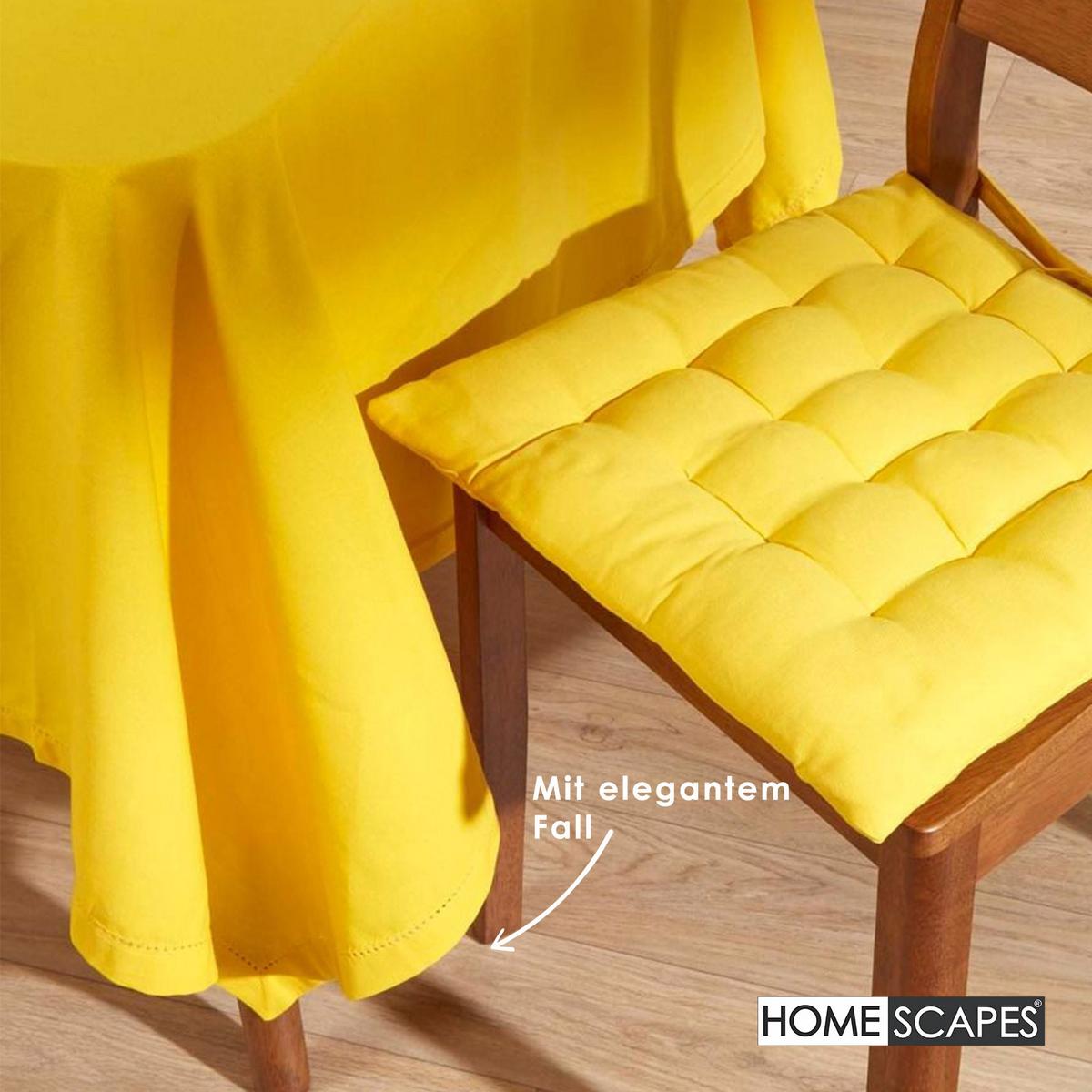 TISCHDECKE gelb 178/300 cm, 100% Baumwolle - Gelb, Textil (178/300cm) - Homescapes