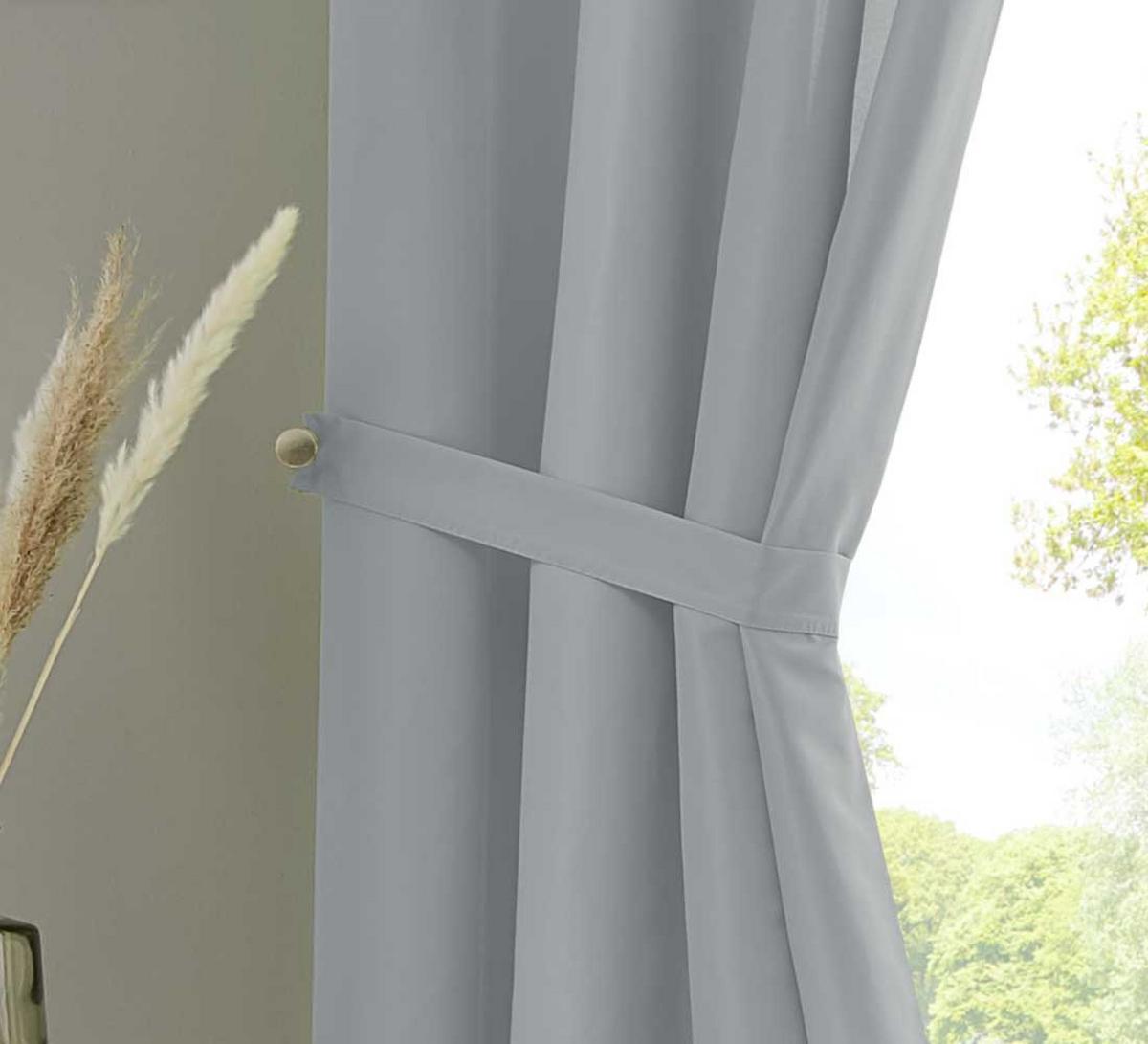 VORHANG BERLIN HxB 225x140cm Grau - Grau, Textil (140/225cm) - Gardinenbox