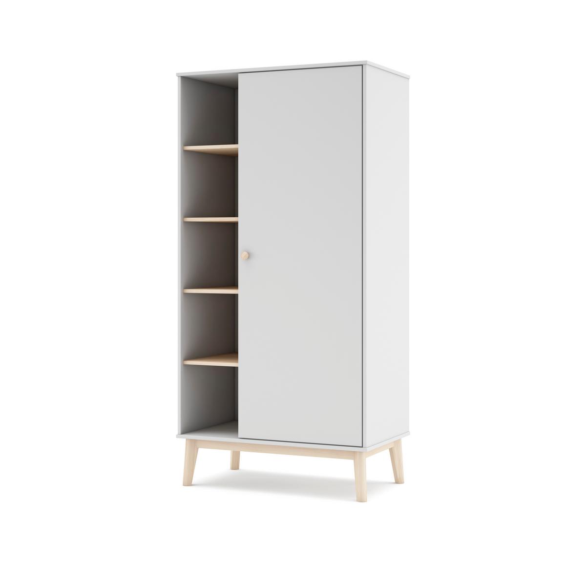 SCHRANK Esteban Weiß 90/52/181 cm - Weiß, Holz (52/181/90cm) - Calicosy
