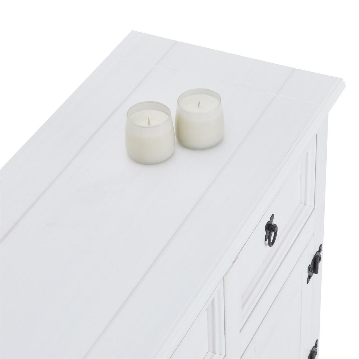 SIDEBOARD RURAL weiß - Weiß, Holz (124/76/40cm) - CARO-Möbel