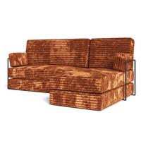 ECKSOFA NOTIA modulares Boneless Sofa mit Schlaffunktion Braun Kordstoff - Braun, Textil (200/120cm) - MASSENO