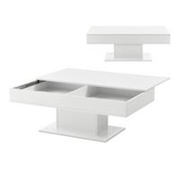 COUCHTISCH Lünen 110/60/40 - Weiß Hochglanz, Holzwerkstoff (60/110/40cm) - [en.casa]