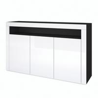 SIDEBOARD Valencia Weiß Hochglanz / Weiß Hochglanz - Weiß Hochglanz, Holzwerkstoff (155/92/40cm) - Vladon