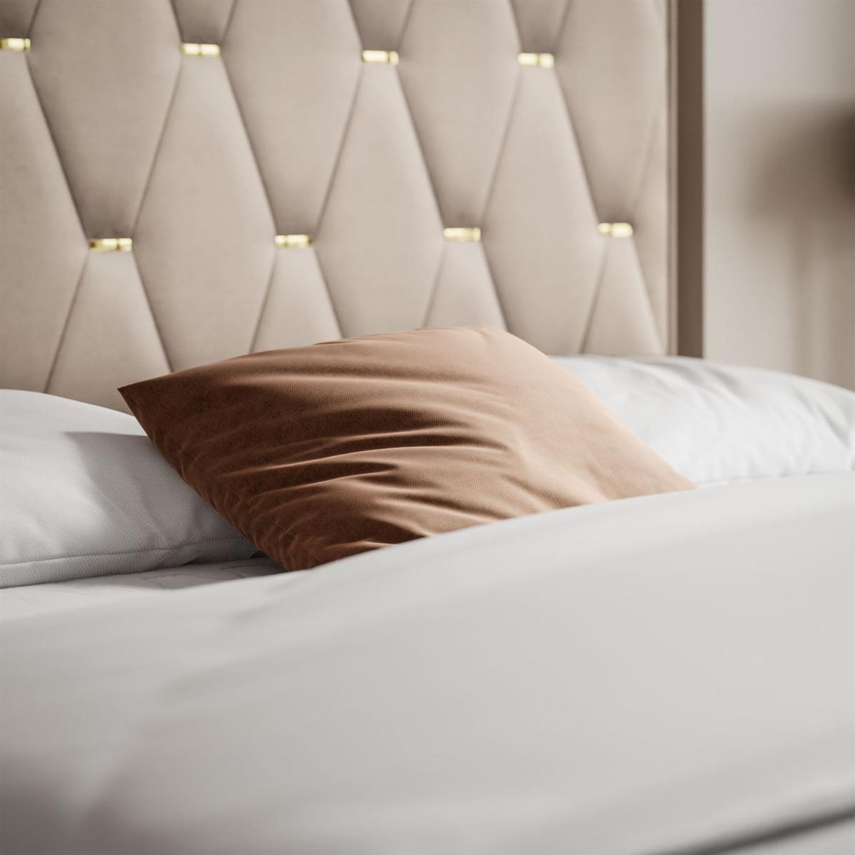 BOXSPRINGBETT IZOLDA mit Bettkasten und Topper 180x200 cm Royal Velvet 170 - Beige, Textil - Lookway