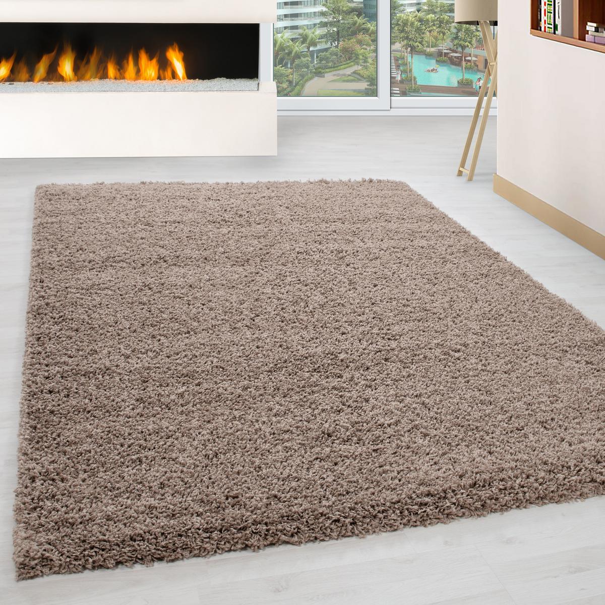 HOCHFLORTEPPICH RHEIN, einfarbig, Beige, 140 x 200 cm - Beige, Textil (200/140cm) - KADIMA DESIGN