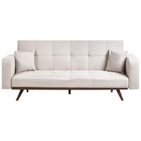 SCHLAFSOFA 3-Sitzer Hellbeige Hjulby - Beige, Textil (220/90/82cm) - Beliani