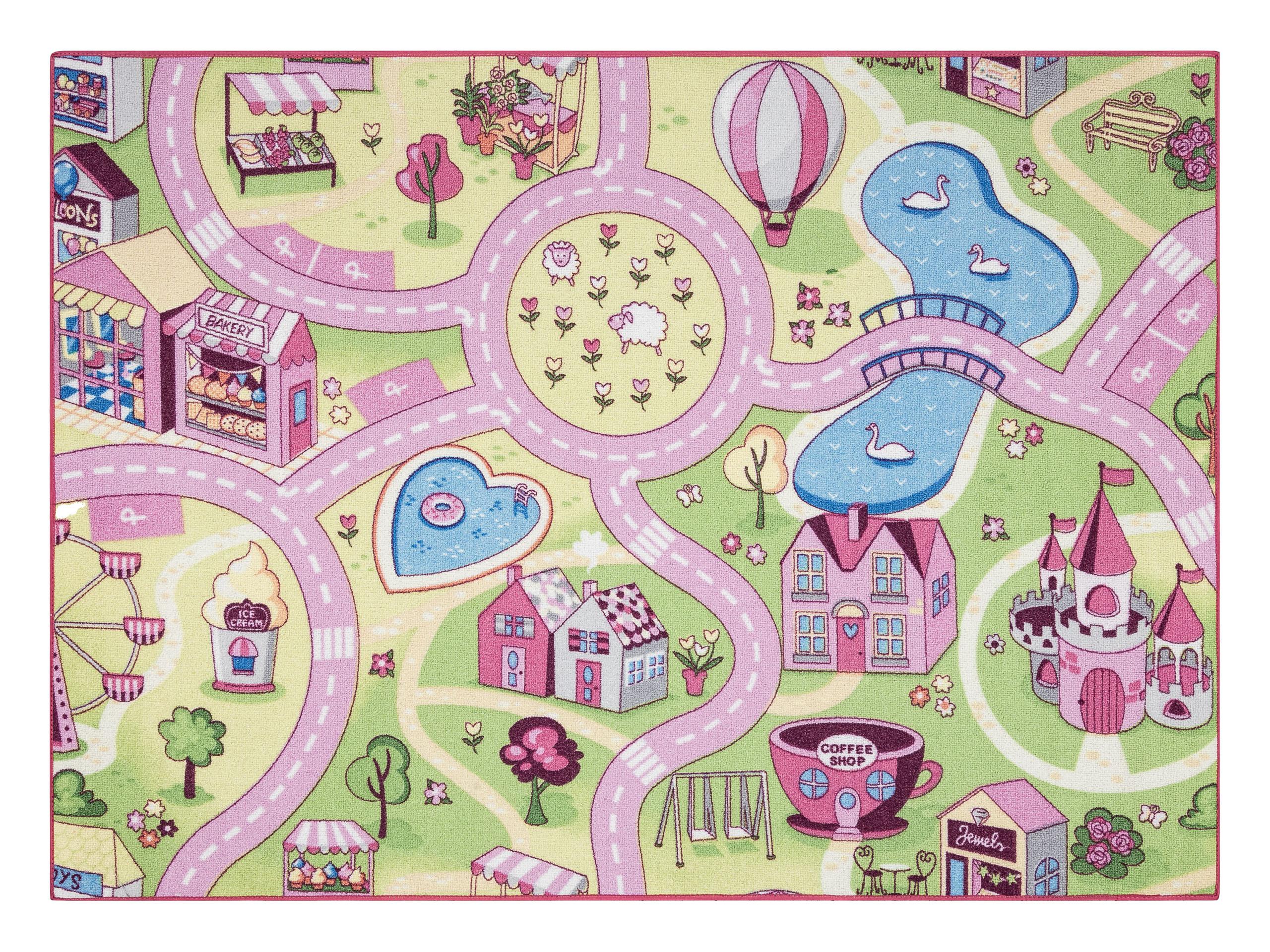 TEPPICH Rebel Roads 95/133 cm - Pink, Textil (95/133cm) - rugsX