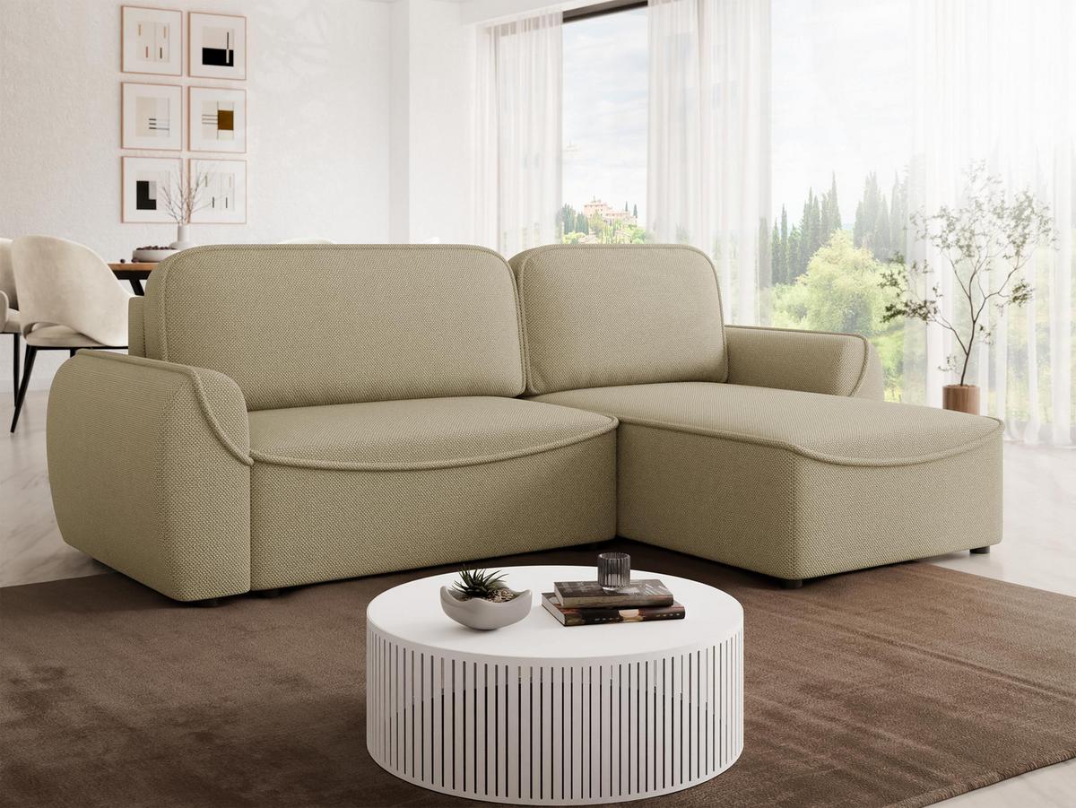 ECKSOFA Loom - Beige/Schwarz, Holz/Kunststoff (261/175cm) - MIRJAN24